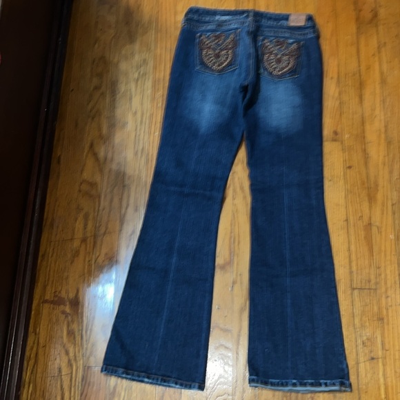 HINT Embroidered Blue Boho Denim Jeans Size 7 - Picture 5 of 13